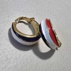 Vintage Trifari Hoop Earrings